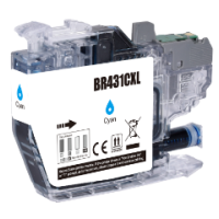Brother LC431XLC Hi-Yield Ink Cartridge Cyan 500 Pages - Compatible