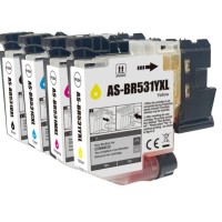 Brother LC531XL4PK Black+Yellow+Cyan-Magenta Ink Cartridges 500 Pages - Compatible Brother LC531XL4PK Black+Yellow+Cyan-Magenta Ink Cartridges 500 Pages - Compatible