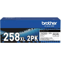 2-Pack Brother TN258XLBK Black Toner 2 x 3,000 pages - Genuine