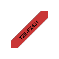 Brother TZEFX431 12mm Black on Red Tape - Genuine