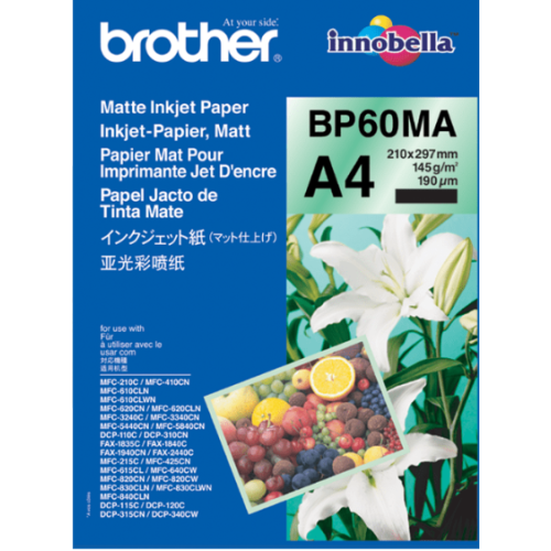 Brother BP60MA Matte A4 Inkjet Paper 145gsm 25 Sheets Brother BP60MA Matte A4 Inkjet Paper 145gsm 25 Sheets