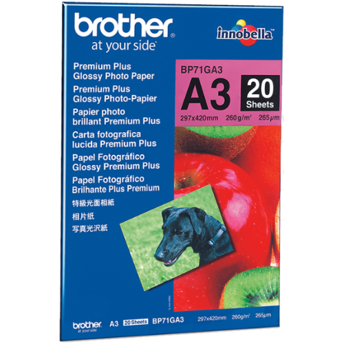 Brother BP71GA3 Glossy A3 Photo Paper 260gsm 20 Sheets Brother BP71GA3 Glossy A3 Photo Paper 260gsm 20 Sheets
