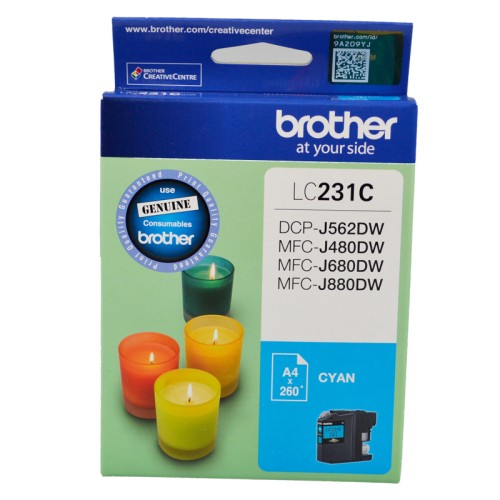 Brother LC231C Cyan Ink Cartridge 300 Pages - Genuine Brother LC231C Cyan Ink Cartridge 300 Pages - Genuine
