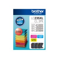 Brother LC235XLCL3PK Cyan + Yellow + Magenta 1,200 Pages x 3 - Genuine