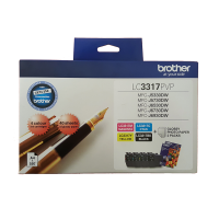 Brother LC3317PVP 4 Ink Cartridges 550 Pages + Photo Paper - Genuine Brother LC3317PVP 4 Ink Cartridges 550 Pages + Photo Paper - Genuine