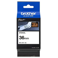 Brother P-Touch Black on White Stencil Tape STE-161 36mm x 3m - Genuin Brother P-Touch Black on White Stencil Tape STE-161 36mm x 3m - Genuin