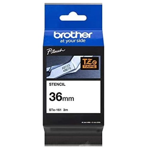 Brother P-Touch Black on White Stencil Tape STE-161 36mm x 3m - Genuin Brother P-Touch Black on White Stencil Tape STE-161 36mm x 3m - Genuin