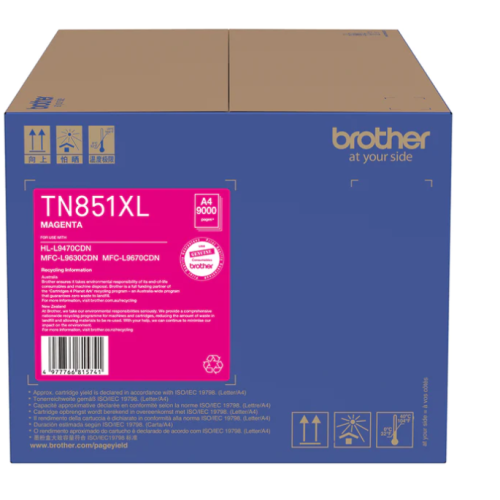 Brother TN851XLM Magenta Toner 9,000 Pages - Genuine Brother TN851XLM Magenta Toner 9,000 Pages - Genuine