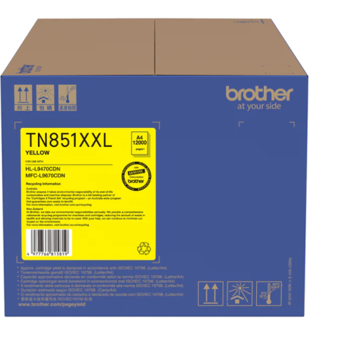 Brother TN851XXLY Yellow Toner Cartridge 12,000 - Genuine Brother TN851XXLY Yellow Toner Cartridge 12,000 - Genuine