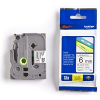 Brother TZE211 6mm Black on White Label Tape - Genuine