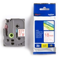 Brother TZE242 18mm Red on White Label Tape - Genuine