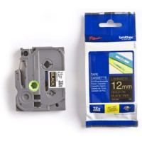Brother TZE334 12mm Gold on Black Label Tape - Genuine