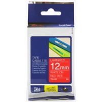 Brother TZE435 12mm White on Red Label Tape - Genuine