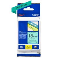 Brother TZE741 18mm Black on Green Tape - Genuine