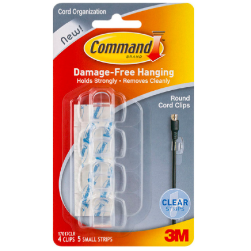 Command Clips Round Cord 17017CLR Clear 4 Pack Command Clips Round Cord 17017CLR Clear 4 Pack