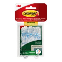 32-Pack Command Outdoor Damage Free Light Clips 17017 Clear