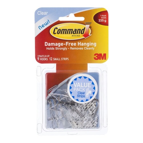 Command Hook 17067CLR-VP Small Clear Wire Utensil 9 Pack Command Hook 17067CLR-VP Small Clear Wire Utensil 9 Pack
