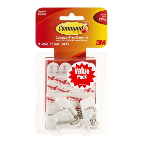 Command Hook 17067 Small White Wire Utensil Value 9 Pack Command Hook 17067 Small White Wire Utensil Value 9 Pack
