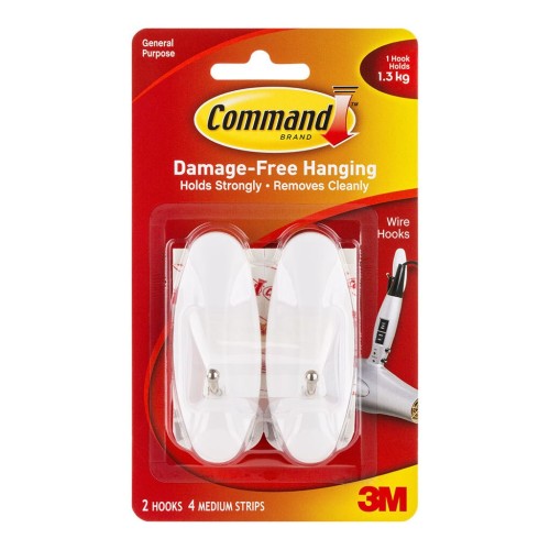 Command Hook 17068 Medium White Wire 2 Pack Command Hook 17068 Medium White Wire 2 Pack