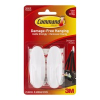Command Hook 17081 Medium White Designer