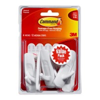 Command Hook 17001-6 Medium White Value 6 Pack