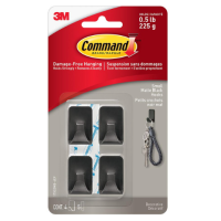 Command Hook 17032MB Small Matte Black Pk/4