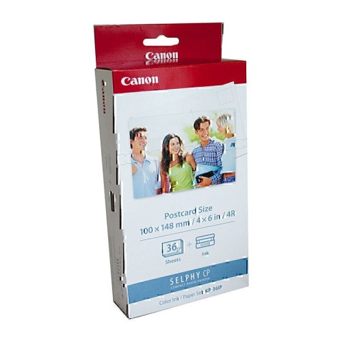 Canon KP-36IP Postcard Size Ink and Paper Set 36 Sheets 100mm x 148mm Canon KP-36IP Postcard Size Ink and Paper Set 36 Sheets 100mm x 148mm