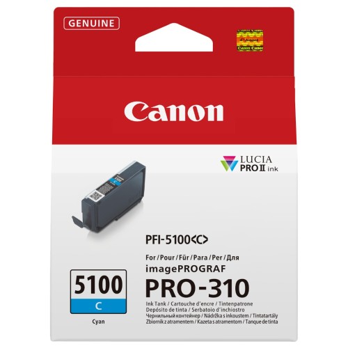 Canon 6953C001 PFI-5100C Cyan Ink Cartridge (14.4ml) - Genuine Canon 6953C001 PFI-5100C Cyan Ink Cartridge (14.4ml) - Genuine