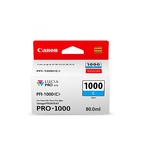 Canon PFI1000 Cyan Ink Cartridge - Genuine Canon PFI1000 Cyan Ink Cartridge - Genuine