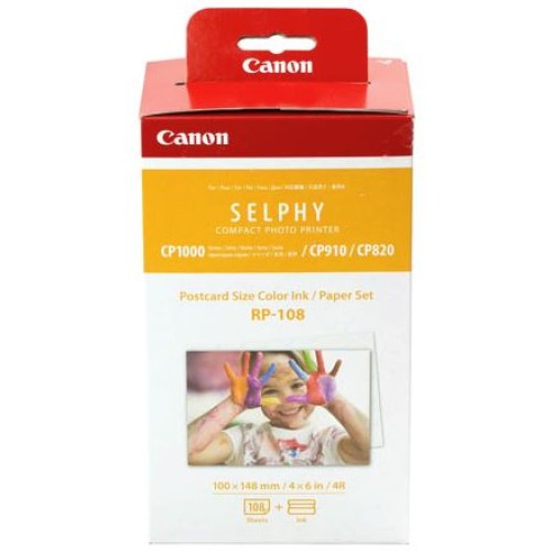 Canon RP108 Selphy Ink and Paper Set 108-Pack 148mm x 100mm Canon RP108 Selphy Ink and Paper Set 108-Pack 148mm x 100mm