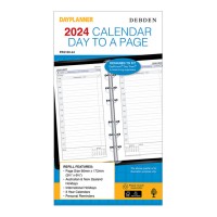 Debden Personal Dayplanner Refill 2024 Day to Page 172mm x 96mm 6-Ring
