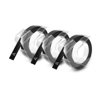 Dymo 1741670 3-Pack Embossing Label Black 9mm x 3m - Genuine Dymo 1741670 3-Pack Embossing Label Black 9mm x 3m - Genuine