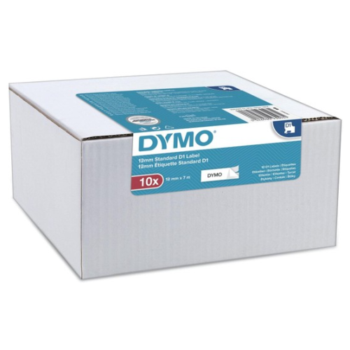 Dymo 2093097 D1 Black on White 12mm x 7m 45013 10-Pack - Genuine Dymo 2093097 D1 Black on White 12mm x 7m 45013 10-Pack - Genuine