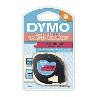 Dymo 91333 Letratag Polyester Tape 12mm x 4m Red - Genuine