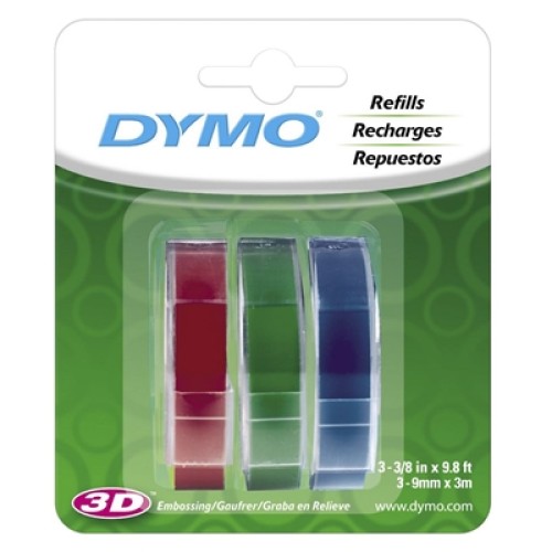 Dymo 1741671 Embossing Label (Red Green Blue) - 9mm x 3m - Genuine Dymo 1741671 Embossing Label (Red Green Blue) - 9mm x 3m - Genuine