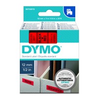 Dymo 45017 12mm x 7m Black on Red D1 Label Tape - Genuine Dymo 45017 12mm x 7m Black on Red D1 Label Tape - Genuine
