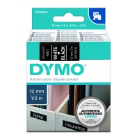 Dymo 45021 12mm x 7m White on Black D1 Label Tape - Genuine