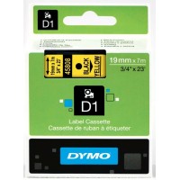Dymo 19mm x 7m Black on Yellow D1 Label Tape - Genuine Dymo 19mm x 7m Black on Yellow D1 Label Tape - Genuine