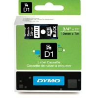 Dymo 19mm x 7m White on Black D1 Label Tape - Genuine Dymo 19mm x 7m White on Black D1 Label Tape - Genuine