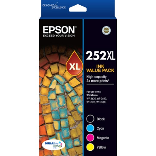 Epson 252XL - C13T253692 Ink Value 4-Pack - Genuine Epson 252XL - C13T253692 Ink Value 4-Pack - Genuine