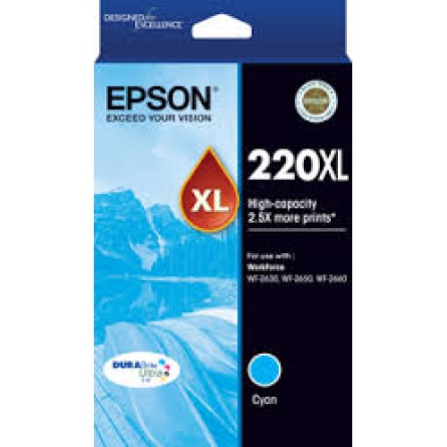 Epson 220XL - C13T294292 Cyan Ink Cartridge 450 Pages - Genuine Epson 220XL - C13T294292 Cyan Ink Cartridge 450 Pages - Genuine
