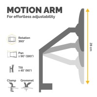 Fellowes Monitor Arm Platinum Single