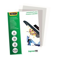 100 Fellowes Laminating Pouches A4 Gloss 100 micron - 100 pack