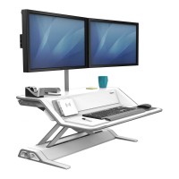 Fellowes Lotus DX Sit Stand Workstation - White Fellowes Lotus DX Sit Stand Workstation - White