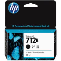 HP 712B - 3ED28A Black DesignJet Ink Cartridge 38ml - Genuine