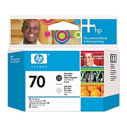 HP 70 Printhead - Photo Black and Light Gray - Genuine HP 70 Printhead - Photo Black and Light Gray - Genuine
