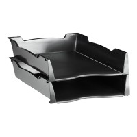 Italplast greenR Stackable Black Letter Tray A4