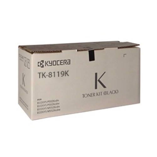 Kyocera TK8119K Black Toner 12,000 Pages - Genuine Kyocera TK8119K Black Toner 12,000 Pages - Genuine