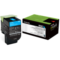 Lexmark 808C - 80C80C0 Cyan Toner 1,000 pages - Genuine