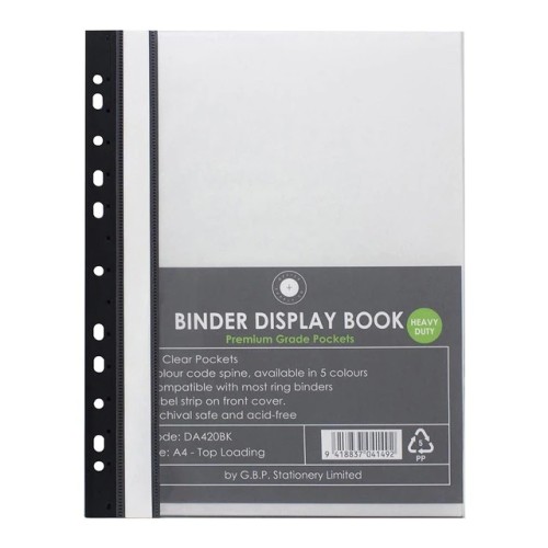 OSC Binder Display Book A4 20 Pocket Black OSC Binder Display Book A4 20 Pocket Black